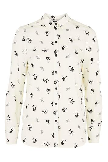Topshop Petite Panda Print Shirt