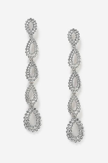 Topshop *rhinestone Oval Drop Earrings