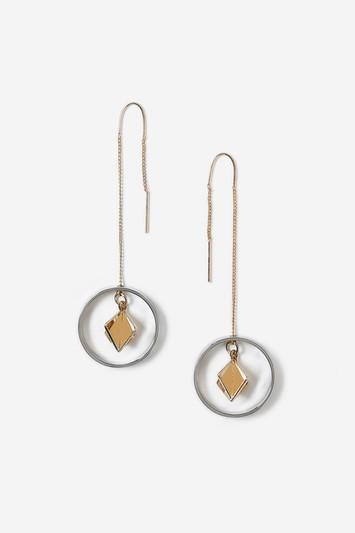 Topshop Chain & Circle Drop Earrings