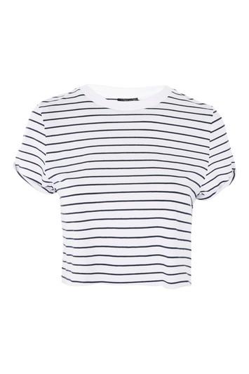 Topshop Stripe Cropped T-shirt
