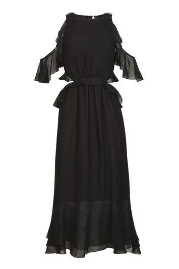 Topshop Ruffle Open Back Dress