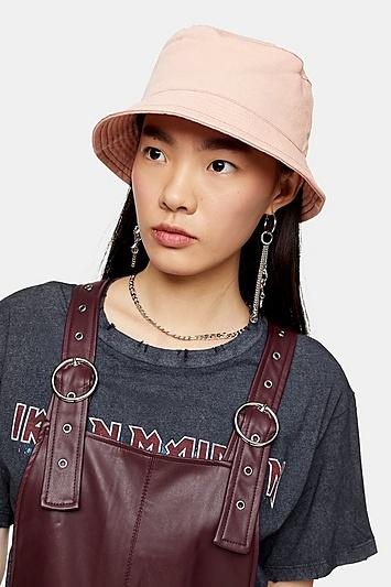 Topshop Pink Topstitch Bucket Hat