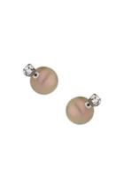 Topshop Pearl And Crystal Front And Back Earrings
