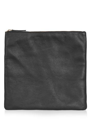 Topshop Canoton Leather Clean Clutch