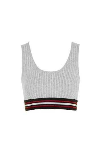 Topshop Petite Sporty Rib Crop Bralet