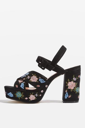 Topshop Marigold Embroidered Platforms