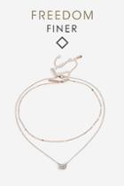 Topshop *freedom Finer Rose Gold Look Necklace