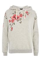 Topshop Floral Embroidered Sweater