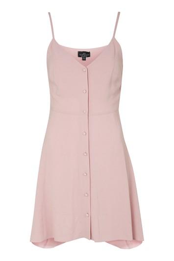 Topshop Petite Button Asymmetric Mini Dress