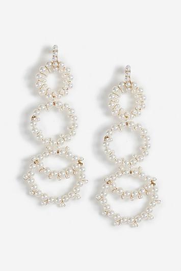 Topshop *long Drop Pearl Earrings