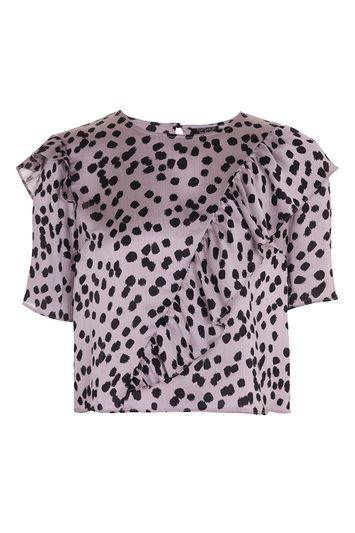 Topshop Cropped Splodge Print Top