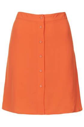 Topshop Orange Button Through Mini Skirt