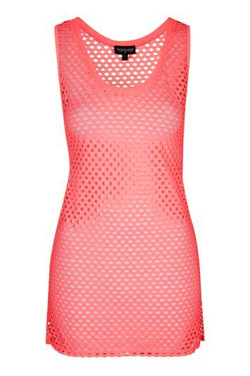 Topshop Side Split Mesh Swim Cover-up