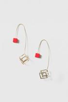 Topshop Rubber Cube Front And Back Earrings