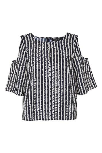 Topshop Daffy Stripe Keyhole Top