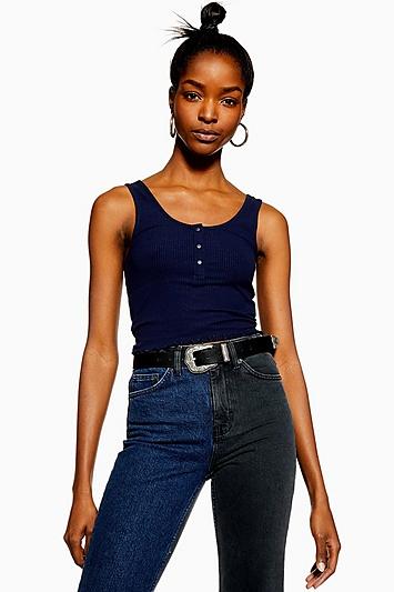 Topshop Matte Popper Tank
