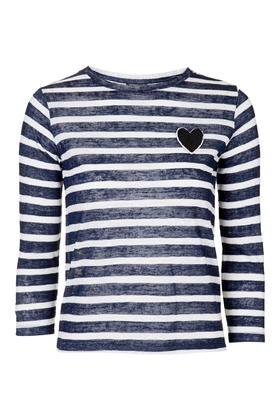 Topshop Heart Stripe Top