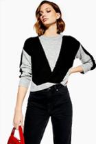 Topshop * Panelled Kitted Jumper By Native Youth