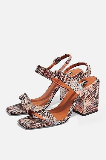 Topshop Roxie Vegan Snake Block Heels