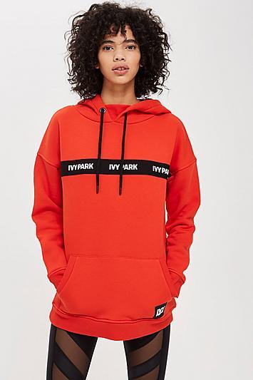 Topshop Logo Elastic Hoodie By Ivy Park