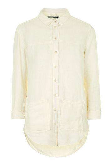 Topshop Moto Oversized Linen Shirt