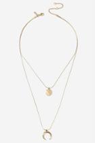 Topshop *disc And Curve Charm Multirow Necklace