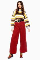 Topshop Rust Corduroy Wide Leg Jeans