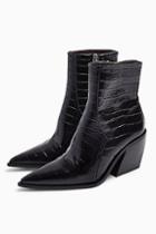 Topshop Honour Leather Western Boots