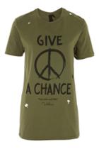 Topshop Give Piece A Chance T-shirt By And Finally