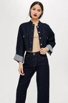 Topshop *raw Denim Cropped Jacket By Boutique