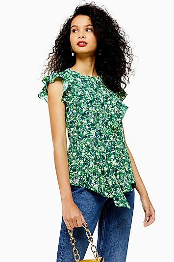 Topshop Tall Field Festival Frill Blouse