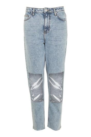 Topshop Moto Clear Panel Mom Jeans
