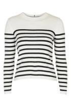 Topshop Petite Stripe Zip Back Jumper