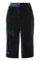 Topshop *velvet Bermuda Shorts By Boutique
