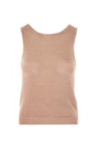 Topshop Metallic Yarn V-back Knitted Crop Top