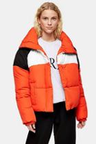 Topshop Tall Red Puffer Jacket