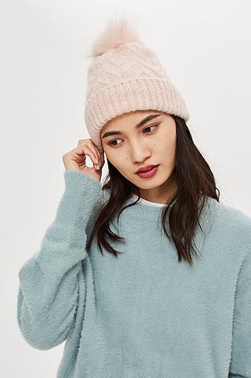 Topshop Faux Fur Pom Beanie