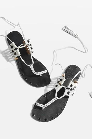 Topshop White Ghillie Sandals
