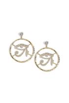 Topshop Eye Detailing Drop Hoop Earrings