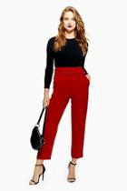 Topshop Covered Belt Tapered Trousers