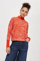 Yas Tiger Print Sweater By Yas