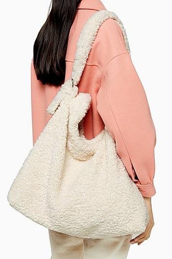 Topshop Finn Borg Slouchy Hobo Bag