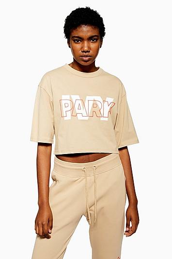 Topshop Layer Logo Cropped T-shirt By Ivy Park