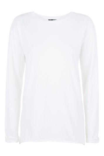 Topshop Long Sleeve Nibbled T-shirt