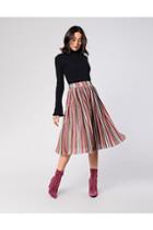 Topshop *metallic Striped Skirt By Glamorous