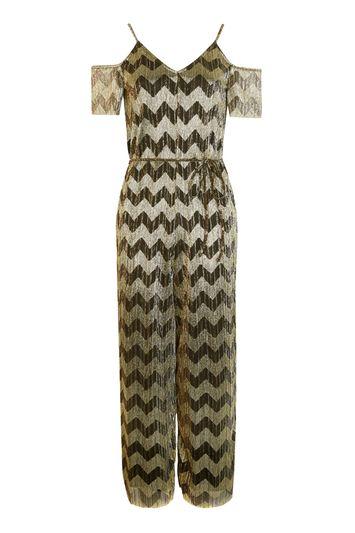 Topshop Zig Zag Crinkle Jumpsuit