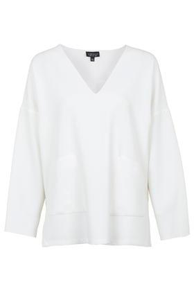 Topshop Oversized V-neck Sweater