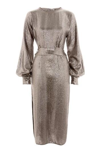 Topshop Silver Batwing Midi Shift Dress