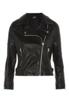 Topshop Petite Blossom Leather Look Jacket