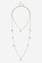 Topshop Gold Horn And Charm Multi Row Necklace